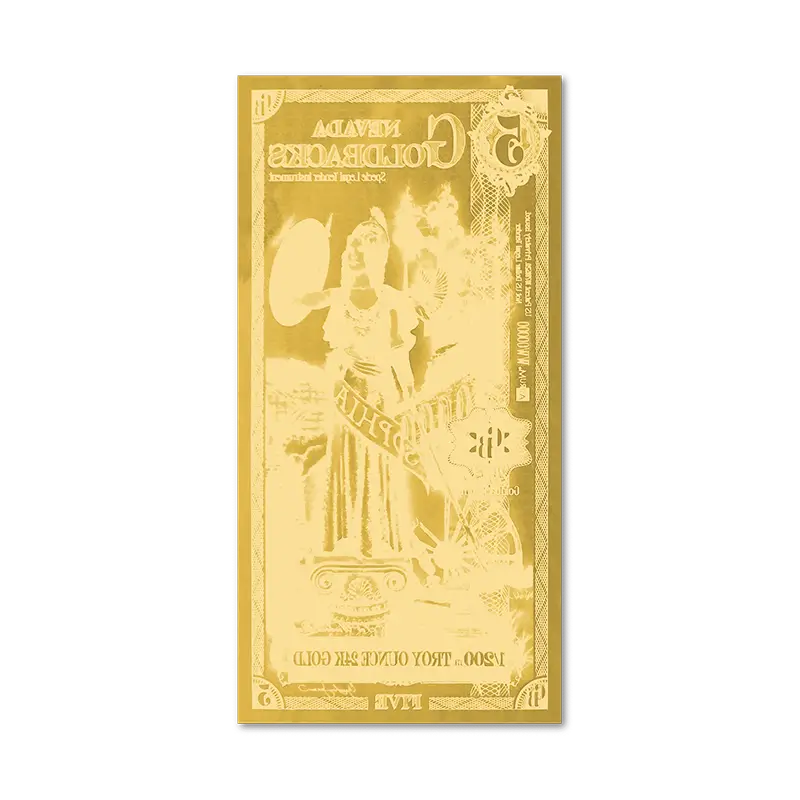 Back of the 5 Nevada Goldback